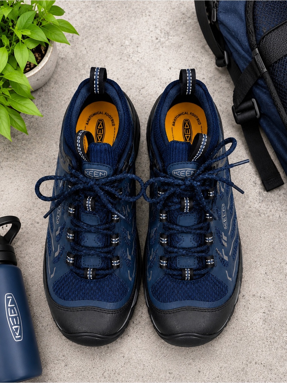 KEEN Targhee Sport Vent Hiking Shoes Navy Waterproof Trail Sneakers Men’s